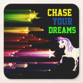 Verfolgen Sie Ihre Träume Rechteckiger Pappuntersetzer (Vorderseite)