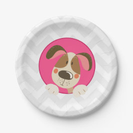 Verfolgen Sie Welpe Geburtstags-Papier-Teller Pappteller