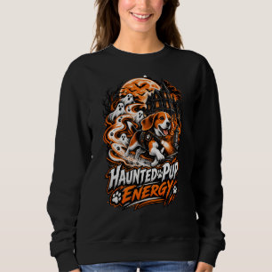 Verfolgender Welpe Energie Beagle Halloween Geist  Sweatshirt