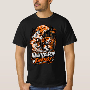 Verfolgender Welpe Energie Beagle Halloween Geist  T-Shirt