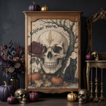 Verfolgte Seelen Gothic Makaber Totenkopf Rote Ros