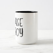Verfolgungs-Freude-Tasse Zweifarbige Tasse (Mittel)