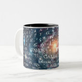 Verformtes UNIVERSUM Zweifarbige Tasse (Vorderseite Links)