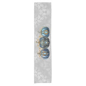 Verfügbar Schöner, schmuckgelb blauer Kürbis Kurzer Tischläufer (Vorderseite)