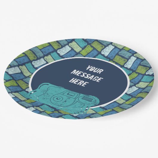 Verfügbare Kameras - benutzerdefinierte Meldung Pappteller (Schrägansicht)