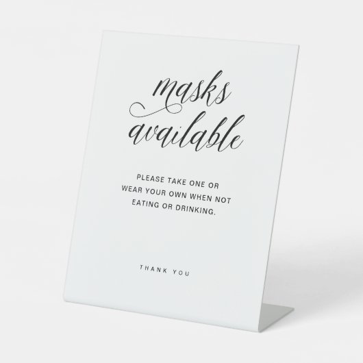 Verfügbare Masken | Elegante Typografie Hochzeit Sockelschild (Vorderseite)