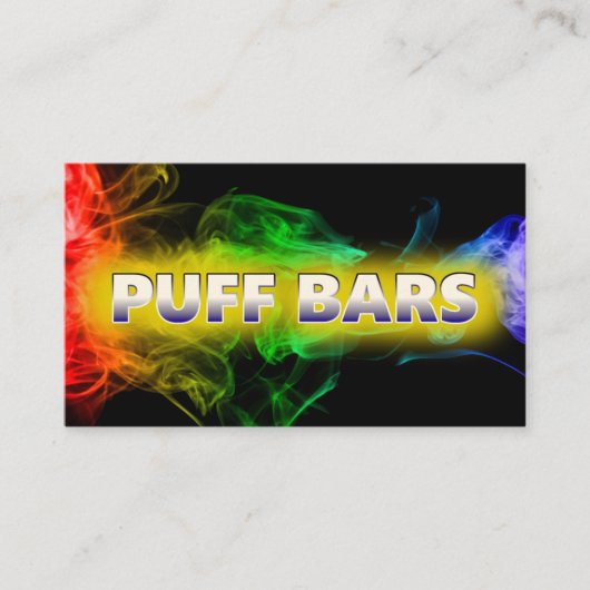 Verfügbare Vape Puff Bar Black Business Card Visitenkarte (Vorderseite)