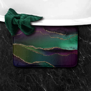 Verführerisch Agate Dunkle Jewel Tone Stone Gold Badematte