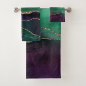 Verführerisch Agate | Dunkle Jewel Tone Stone Gold Badhandtuch Set (Insitu)