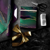 Verführerisch Agate | Dunkle Jewel Tone Stone Gold Geschenkpapier
