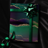 Verführerisch Agate | Dunkle Jewel Tone Stone Gold Geschenkpapier