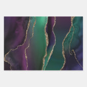 Verführerisch Agate | Dunkle Jewel Tone Stone Gold Geschenkpapier Set (Vorderseite)