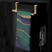 Verführerisch Agate | Dunkle Jewel Tone Stone Gold Geschirrtuch