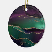 Verführerisch Agate | Dunkle Jewel Tone Stone Gold Keramik Ornament (Links)