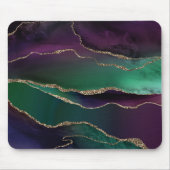 Verführerisch Agate | Dunkle Jewel Tone Stone Gold Mousepad (Vorne)