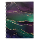 Verführerisch Agate | Dunkle Jewel Tone Stone Gold Notizblock (Vorderseite)