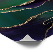 Verführerisch Agate | Dunkle Jewel Tone Stone Gold Poster (Ecke)