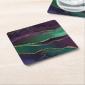 Verführerisch Agate | Dunkle Jewel Tone Stone Gold Rechteckiger Pappuntersetzer (angewinkelt)