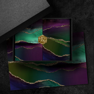 Verführerisch Agate Dunkle Jewel Tone Stone Gold Seidenpapier