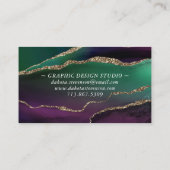 Verführerisch Agate | Dunkle Jewel Tone Stone Gold Visitenkarte (Rückseite)