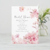 Verführerisch Pink Cherry Blossom Blume Brautparty Einladung (Stehend Vorderseite)