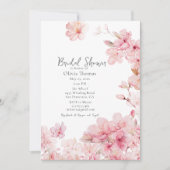 Verführerisch Pink Cherry Blossom Blume Brautparty Einladung (Vorderseite)