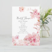 Verführerisch Pink Cherry Blossom Blume Brautparty Einladung (Stehend Vorderseite)