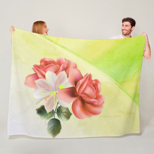 Verführerische Blume Jugendliche Grün Fleecedecke (Beispiel)