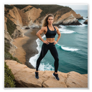 Verführerische Fitness Girl Posing in Lycra Fotodruck