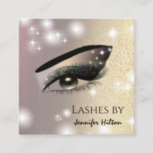 Verführerische glitzernde trendy Lashes Quadratische Visitenkarte