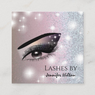 Verführerische glitzernde trendy Lashes Quadratische Visitenkarte