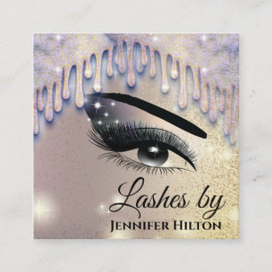 Verführerische glitzernde trendy Lashes Quadratische Visitenkarte