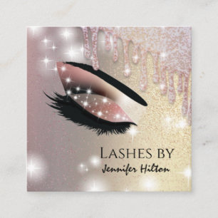 Verführerische glitzernde trendy Lashes Quadratische Visitenkarte