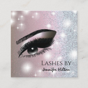 Verführerische glitzernde trendy Lashes Quadratische Visitenkarte