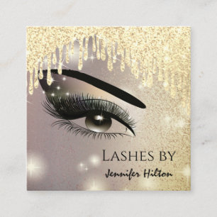 Verführerische glitzernde trendy Lashes Quadratische Visitenkarte