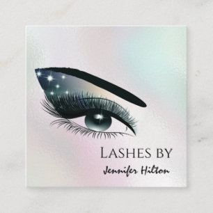 Verführerische holografische Trendlashes Quadratische Visitenkarte