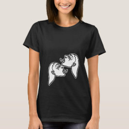 Verführerische Mädchen Weiße Umrandung T-Shirt