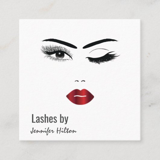 Verführerische, moderne, sinnliche Mädchen-Gesicht Quadratische Visitenkarte (Vorderseite)