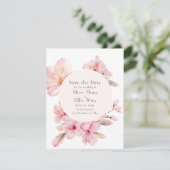 Verführerische Rosa Kirschblossom Blume Save The Date (Stehend Vorderseite)