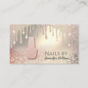 Verführerische Rose Gold Glitternail Salon Busines Visitenkarte