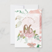 Verführerische Rose Vintag Dusty Pink Tischnummer (Vorderseite)