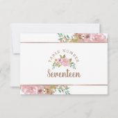 Verführerische Rose Vintag Dusty Pink Tischnummer (Rückseite)