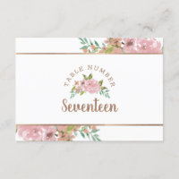 Verführerische Rose Vintag Dusty Pink Tischnummer