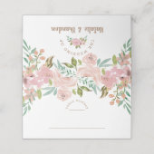 Verführerische Rose Vintag Dusty Pink Tischnummer Platzkarte (Außenseite Aufgefaltet)