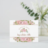 Verführerische Rose Vintag Dusty Rosa Speisen UAWG Postkarte (Stehend Vorderseite)