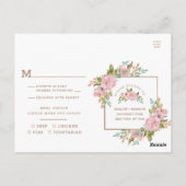 Verführerische Rose Vintag Dusty Rosa Speisen UAWG Postkarte (Rückseite)