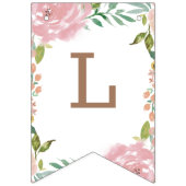 Verführerische Rose Vintag Rosa Monogramm Liebe is Wimpelkette (Zweite Fahne)