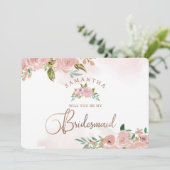 Verführerische Rose Vintage Bridesmaid-Vorschlagsk (Stehend Vorderseite)