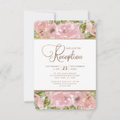 Verführerische Rose Vintage rosa Hochzeitsempfehlu Einladung (Vorderseite)