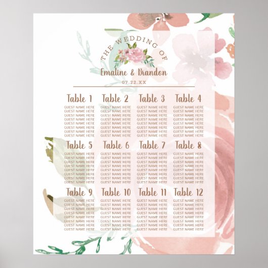 Verführerische Rose Vintage Sitztabelle Poster (Vorne)